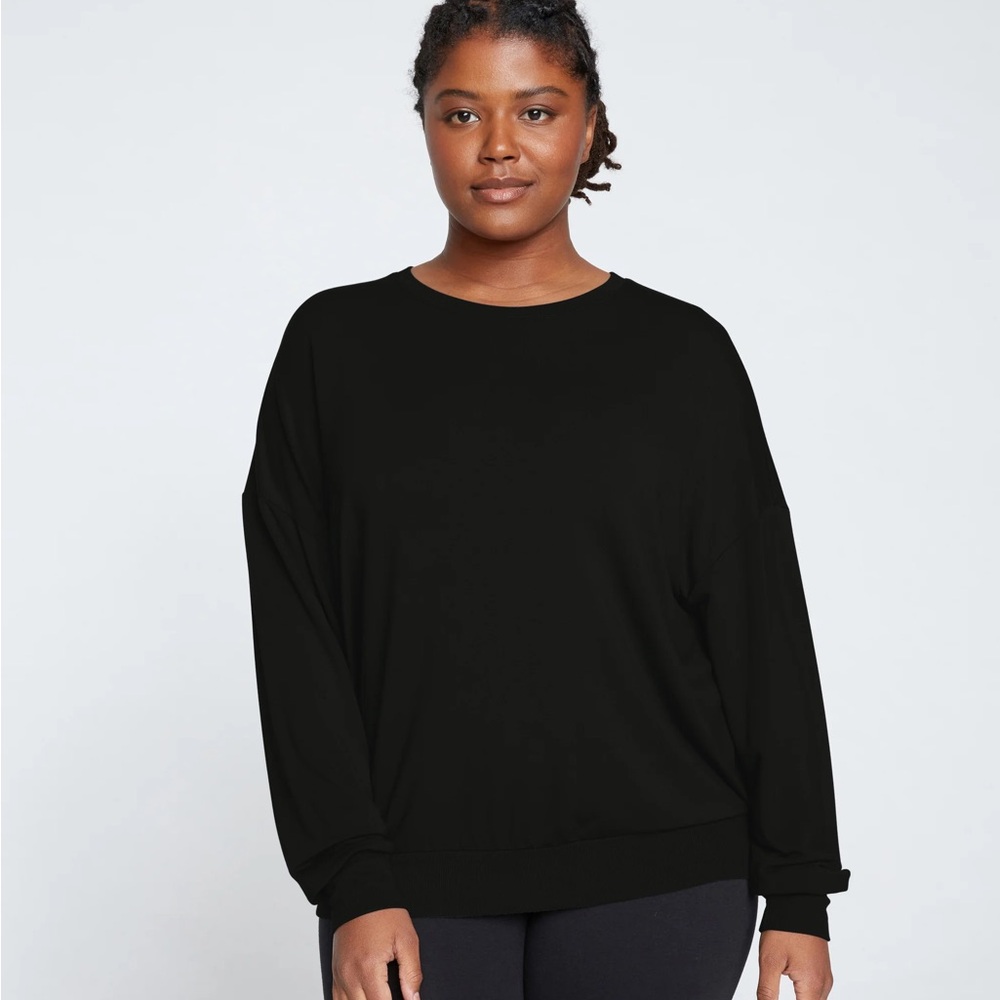 NWT Universal Standard Aura Sweatshirt Women's 4XS (XS) Black Cozy Winter Casual